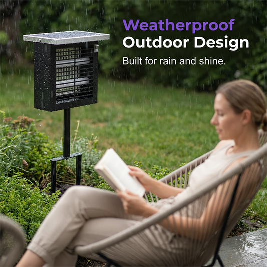 ☀️🪲 Solar Outdoor Bug Zapper – Covers Patio & Garden, Auto Light Sensor, Rechargeable Battery. Mosquito-Free Nights! 🌙✅