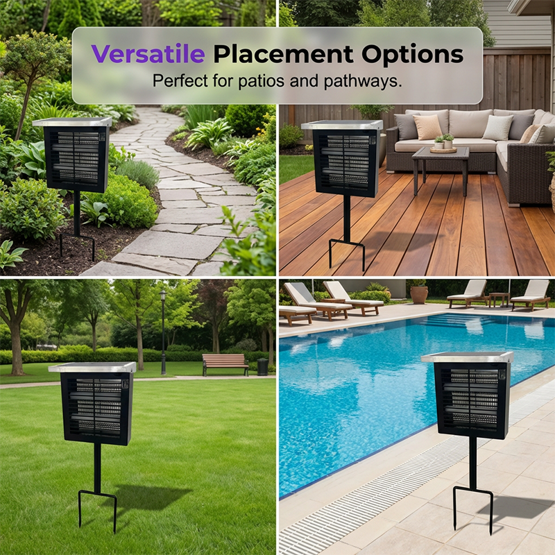 ☀️🪲 Solar Outdoor Bug Zapper – Covers Patio & Garden, Auto Light Sensor, Rechargeable Battery. Mosquito-Free Nights! 🌙✅