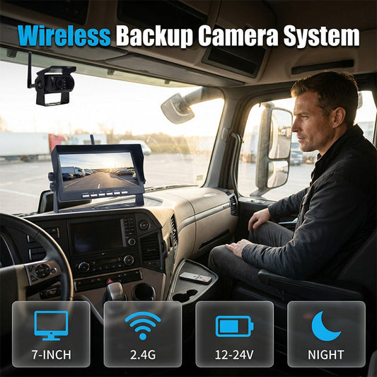 🥳2026 HOT SALE🥳💞50K+ SOLD!🚛📹 50% OFF! 7″ Wireless Backup Camera System – Stable 2.4G signal, 12V‑24V. Perfect for trucks & RVs. 🛡️✨