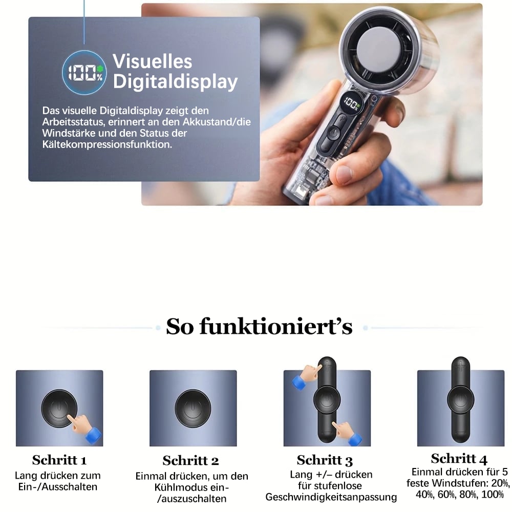 💥 50% OFF FLASH SALE! Bladeless Portable Cooling Fan – 100+ Speeds, Digital Display ❄️🌀 【Limited Time】