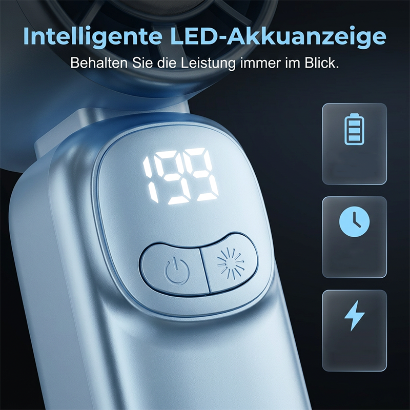 Compact portable fan with long battery life