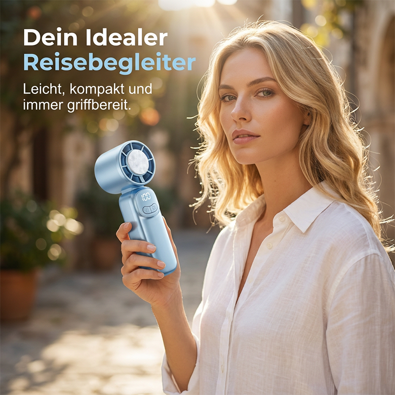 Compact portable fan with long battery life