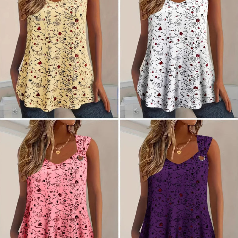 🌸 Women's Summer Floral Print Tank Top – Soft, breathable & sleeveless – perfect for hot days, beach trips or casual layering ☀️