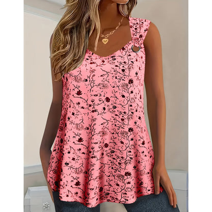🌸 Women's Summer Floral Print Tank Top – Soft, breathable & sleeveless – perfect for hot days, beach trips or casual layering ☀️