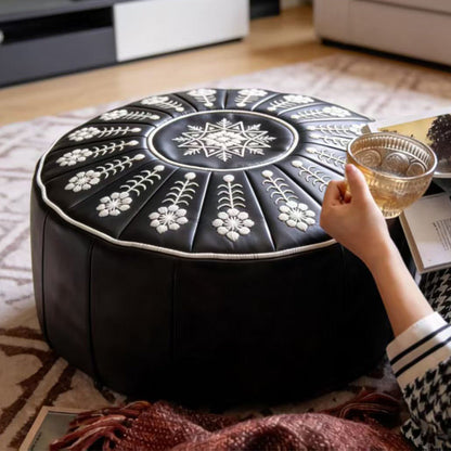 🥳2026 BESTSELLER🔥 Round Storage Ottoman – Intricate Floral Embroidery, Hidden Compartment – Comfortable Extra Seating – Premium Durable Material! 🛡️💨