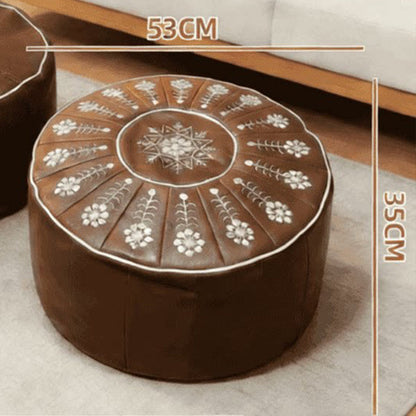 🥳2026 BESTSELLER🔥 Round Storage Ottoman – Intricate Floral Embroidery, Hidden Compartment – Comfortable Extra Seating – Premium Durable Material! 🛡️💨