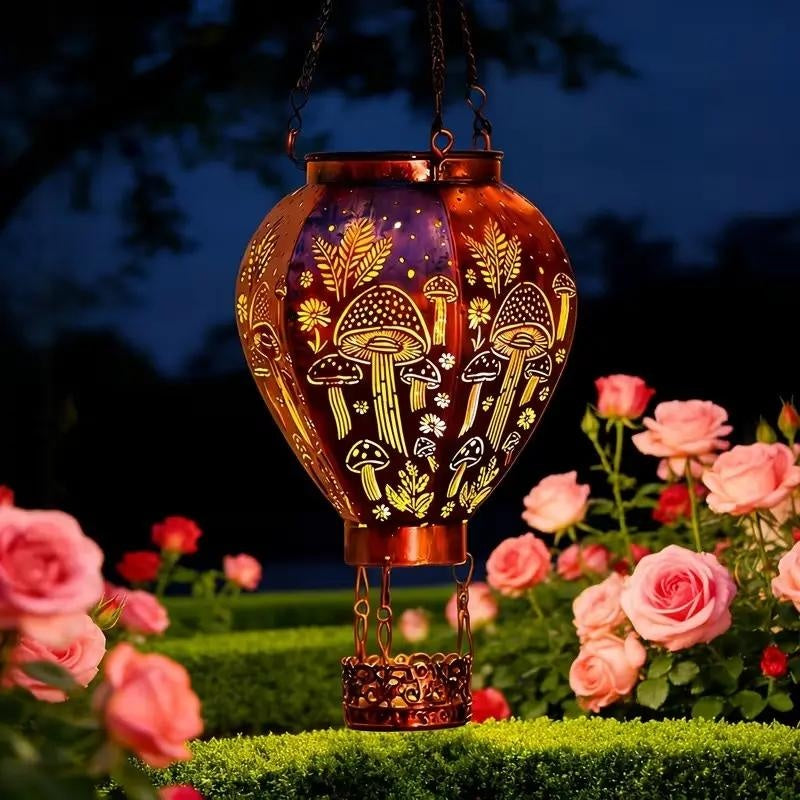 🎈 LIMITED-TIME 50% OFF! ✨ Solar Hot Air Balloon Lantern – Auto-On, Hollow-Out Projection, Weatherproof 🌿