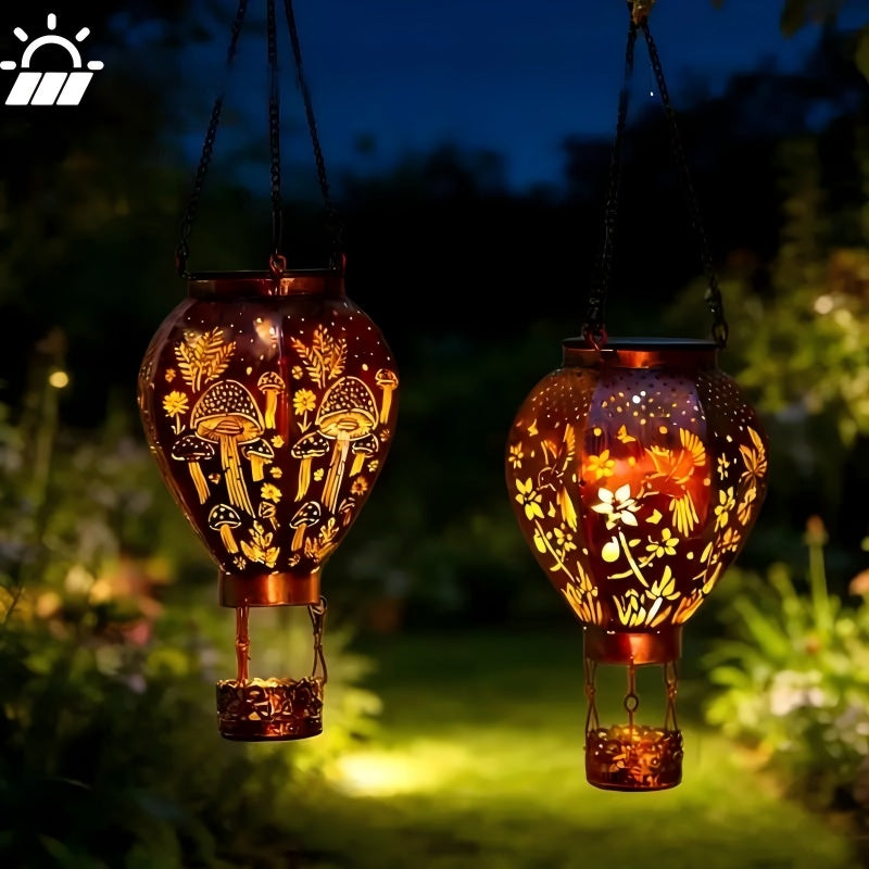 🎈 LIMITED-TIME 50% OFF! ✨ Solar Hot Air Balloon Lantern – Auto-On, Hollow-Out Projection, Weatherproof 🌿