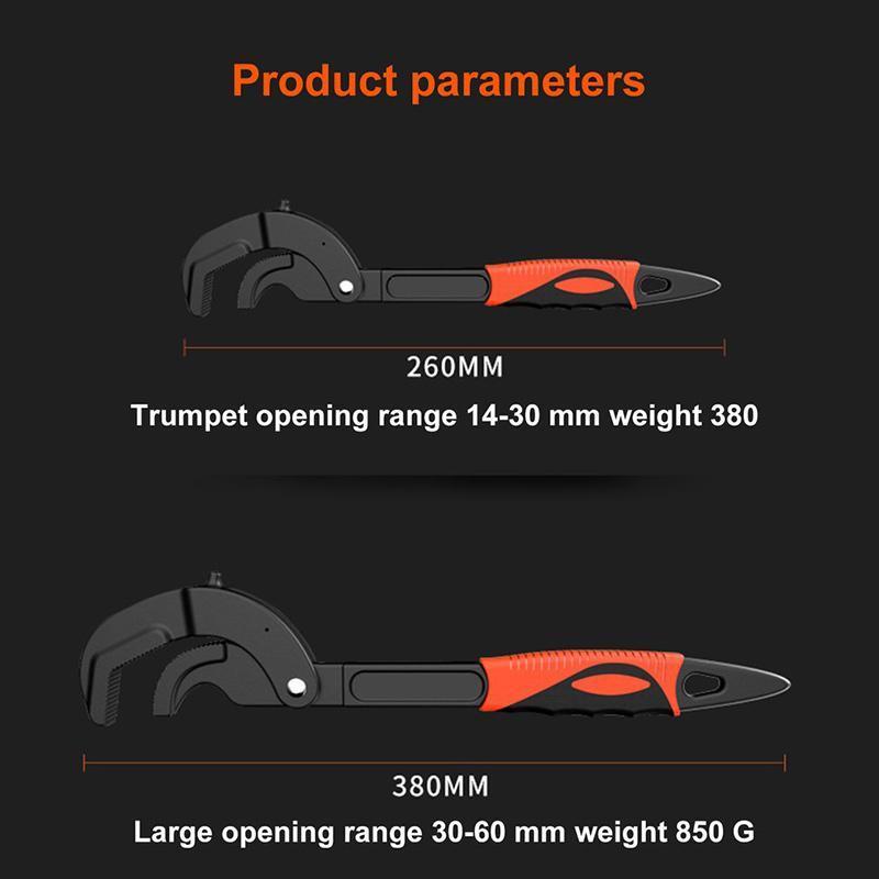 Multifunctional 12-inch Large Opening Universal Adjustable Wrench