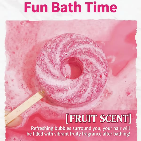🎁Perfact Gift!🍭🫧 Lollipop Bath Bomb – Explodes into Colorful Bubbles & Leaves a Long-Lasting Fragrance 🧼🌸🍬