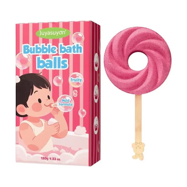 🎁Perfact Gift!🍭🫧 Lollipop Bath Bomb – Explodes into Colorful Bubbles & Leaves a Long-Lasting Fragrance 🧼🌸🍬