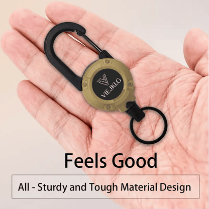💥More Buy More Discount💥🏆Retractable Carabiner Keychain 🎣 – 65cm Steel Cord, Heavy-Duty Badge Reel, Lightweight EDC Tool for Keys, ID & Outdoor Use