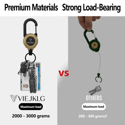 💥More Buy More Discount💥🏆Retractable Carabiner Keychain 🎣 – 65cm Steel Cord, Heavy-Duty Badge Reel, Lightweight EDC Tool for Keys, ID & Outdoor Use
