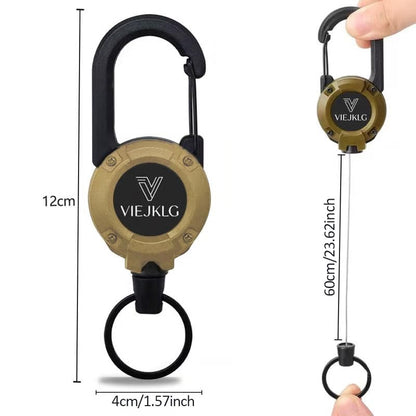 💥More Buy More Discount💥🏆Retractable Carabiner Keychain 🎣 – 65cm Steel Cord, Heavy-Duty Badge Reel, Lightweight EDC Tool for Keys, ID & Outdoor Use