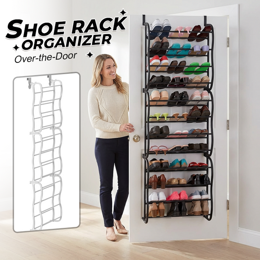 👟  Over-the-Door Shoe Rack Organizer – 24 pockets & tool-free install – Fits standard doors, holds up to 24 pairs – perfect for entryway or closet 🚪✨
