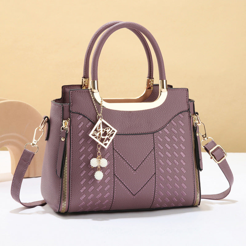 👜50% OFF!✨Women's V-Stitched Satchel – Gold Hardware, Multi-Compartment, Top-Handle 🌸