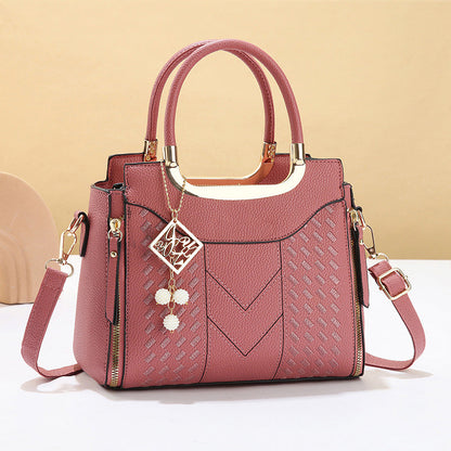 👜50% OFF!✨Women's V-Stitched Satchel – Gold Hardware, Multi-Compartment, Top-Handle 🌸