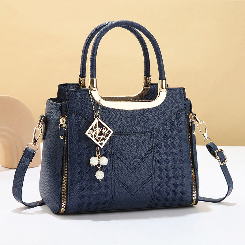 👜50% OFF!✨Women's V-Stitched Satchel – Gold Hardware, Multi-Compartment, Top-Handle 🌸