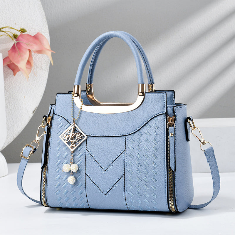 👜50% OFF!✨Women's V-Stitched Satchel – Gold Hardware, Multi-Compartment, Top-Handle 🌸