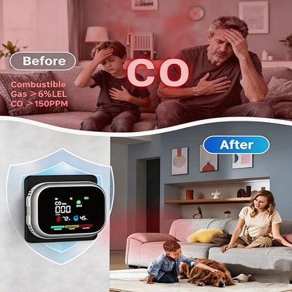 🎉Portable Multi-Gas Alarm with LCD Display & Battery Backup