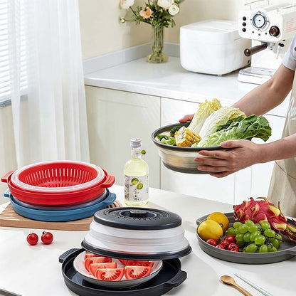 📢📢50% OFF !! ⏰Collapsible Microwave Cover with Base Mat💨