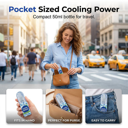 🥳2026 HOT SALE🥳💞50K+ SOLD!❄️💨 50% OFF! Long‑Lasting Cooling Spray – Instant icy blast, minty fresh. Beat the heat in seconds. Perfect for summer days & workouts! 🌞🧊
