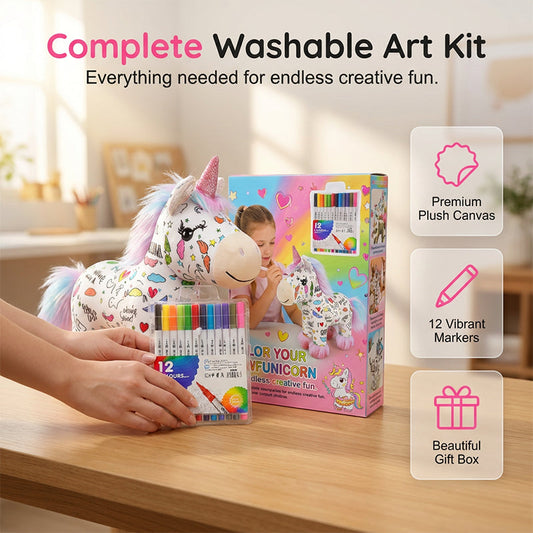 🌈DIY Color-In Unicorn Plush Toy Kit