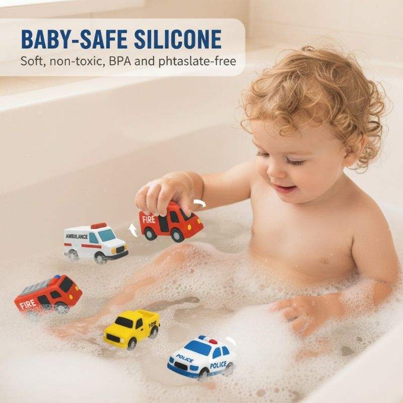 6PCS Mold-Free Baby Silicone Bath Toys