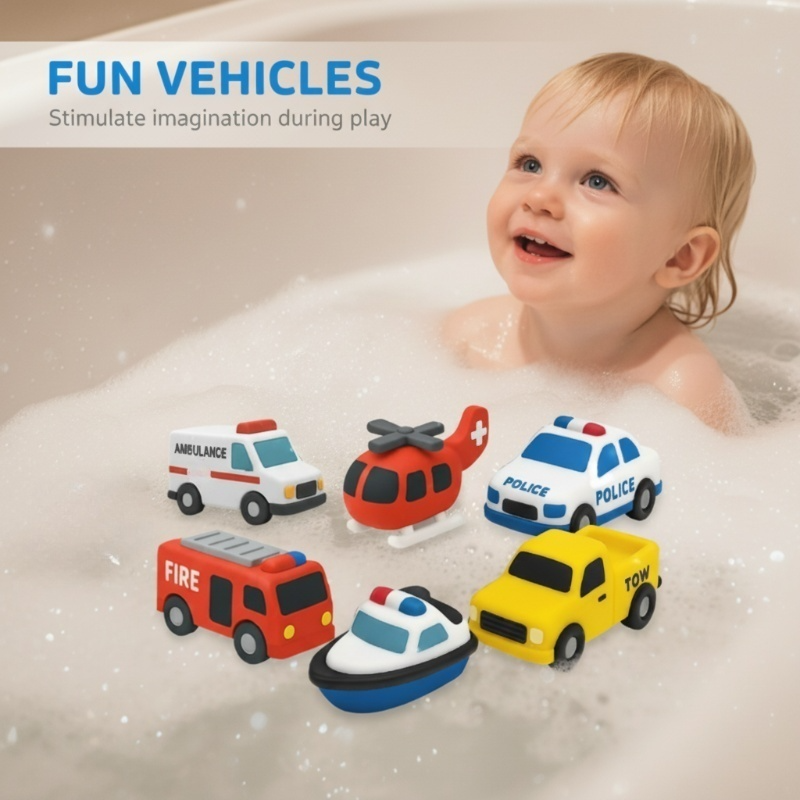 6PCS Mold-Free Baby Silicone Bath Toys