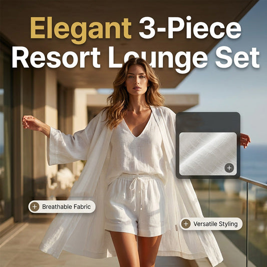 Women's Casual 3-Piece Lounge Set with Cardigan