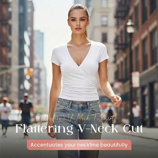 Women's V-Neck Short Sleeve Wrap T-Shirt