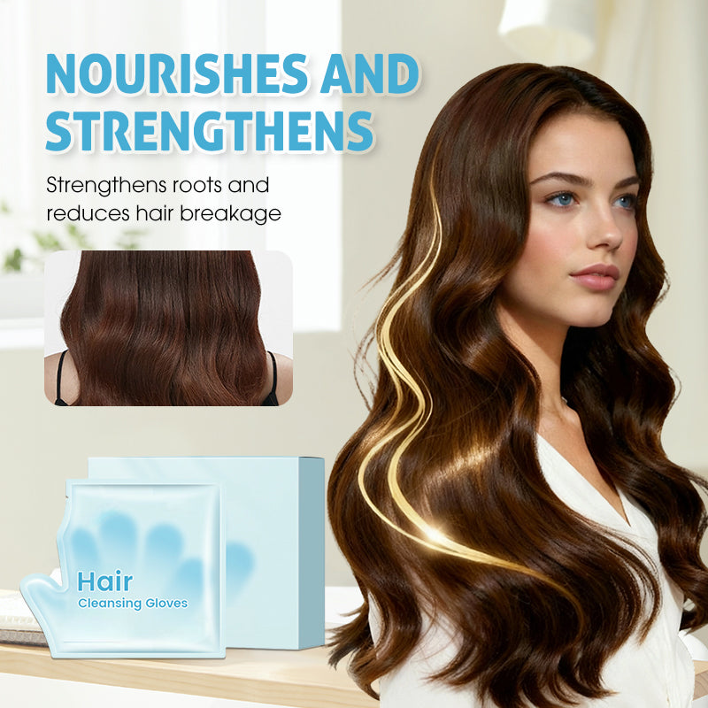 😍50KD+⏳50% OFF🔥Rinse-Free Hair Cleansing Gloves for Oil Control (10-Pack)