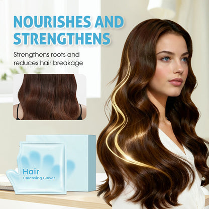 😍50KD+⏳50% OFF🔥Rinse-Free Hair Cleansing Gloves for Oil Control (10-Pack)