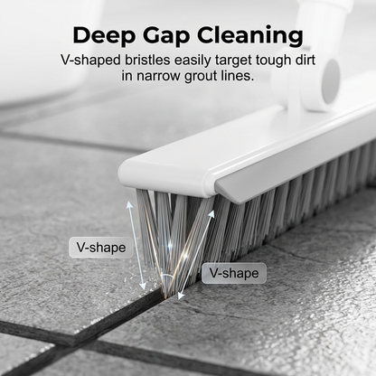 🧹 2-in-1 Grout & Corner Scrubber Brush with Squeegee