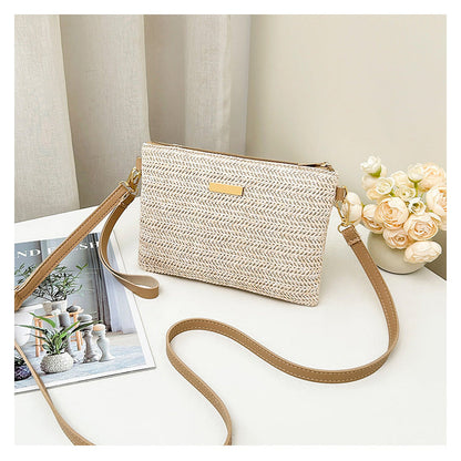 👜 LIMITED-TIME 50% OFF! 💥 Women's Woven Straw Shoulder Clutch Bag – Lightweight, Versatile, Metallic Accents ✨