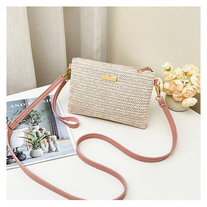 👜 LIMITED-TIME 50% OFF! 💥 Women's Woven Straw Shoulder Clutch Bag – Lightweight, Versatile, Metallic Accents ✨