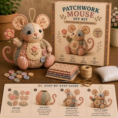 ⏳LIMITED TIME SALE 50% OFF🐭🧵Handcrafted Vintage Mouse Plush Sewing Kit