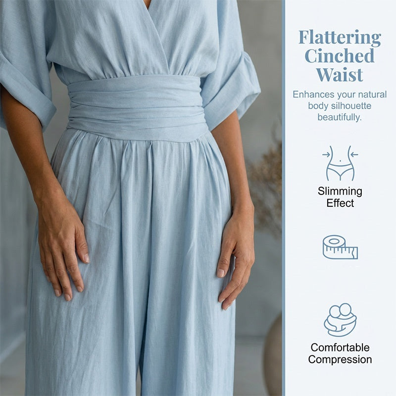 ⌛Limited-time offer-Women's V-Neck High Waist Wide Leg Jumpsuit