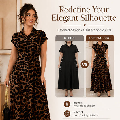 ⏳Time-Limited Special⏰Women's Elegant Leopard Print Lapel Dress – Chic, Flattering & Bold Statement Style 🥂