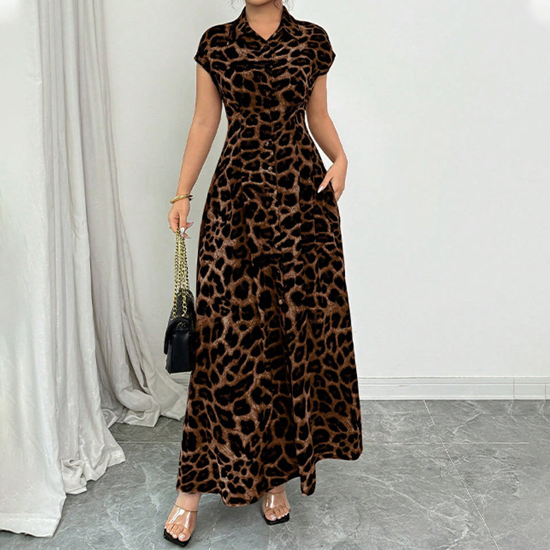 ⏳Time-Limited Special⏰Women's Elegant Leopard Print Lapel Dress – Chic, Flattering & Bold Statement Style 🥂
