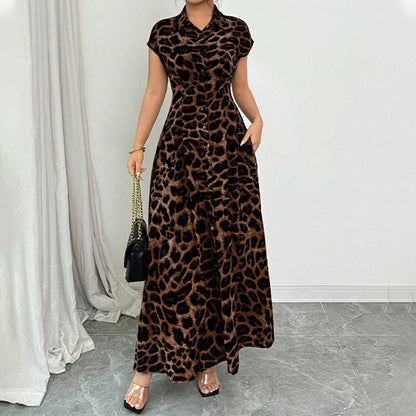 ⏳Time-Limited Special⏰Women's Elegant Leopard Print Lapel Dress – Chic, Flattering & Bold Statement Style 🥂