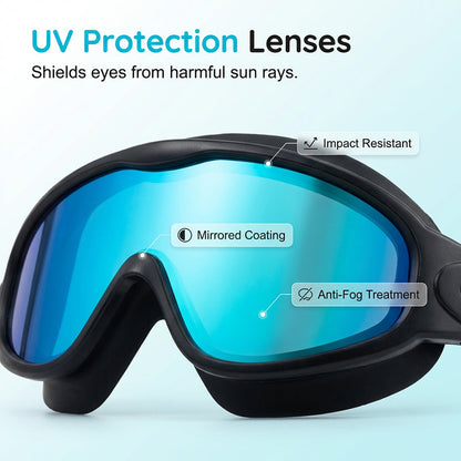 📢📢50% OFF !! ⏰Anti-Fog Swimming Goggles with Earplugs & Nose Clip