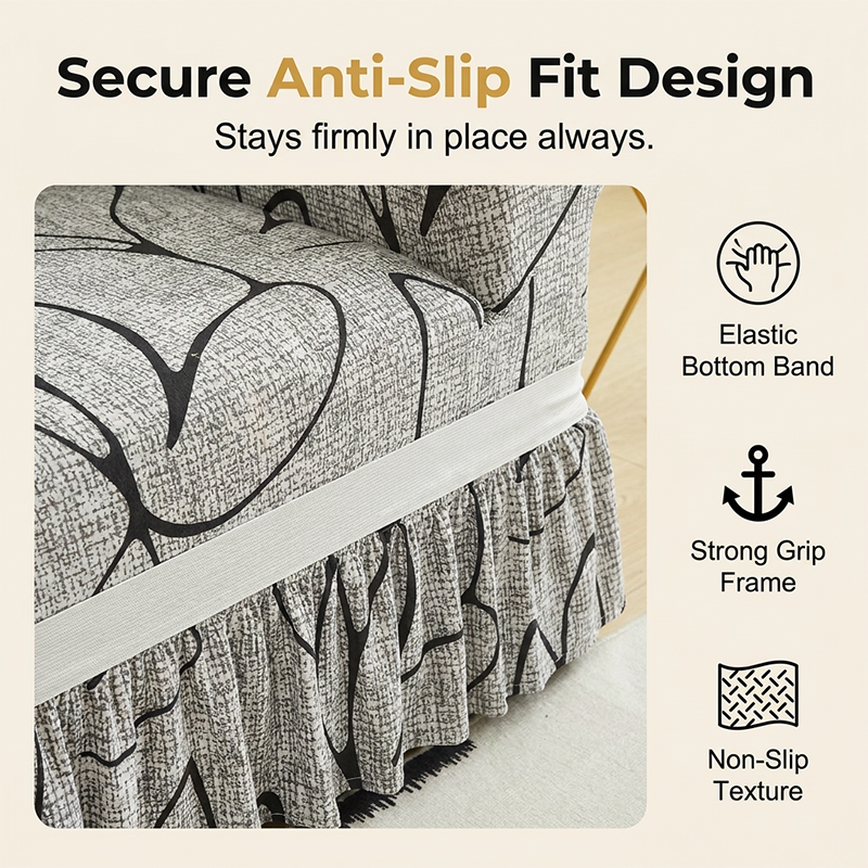 🎉 2026 Hot Sale!🛋️ High‑Stretch Sofa Slipcover‑Ruffled Hem & Full Protection ✨