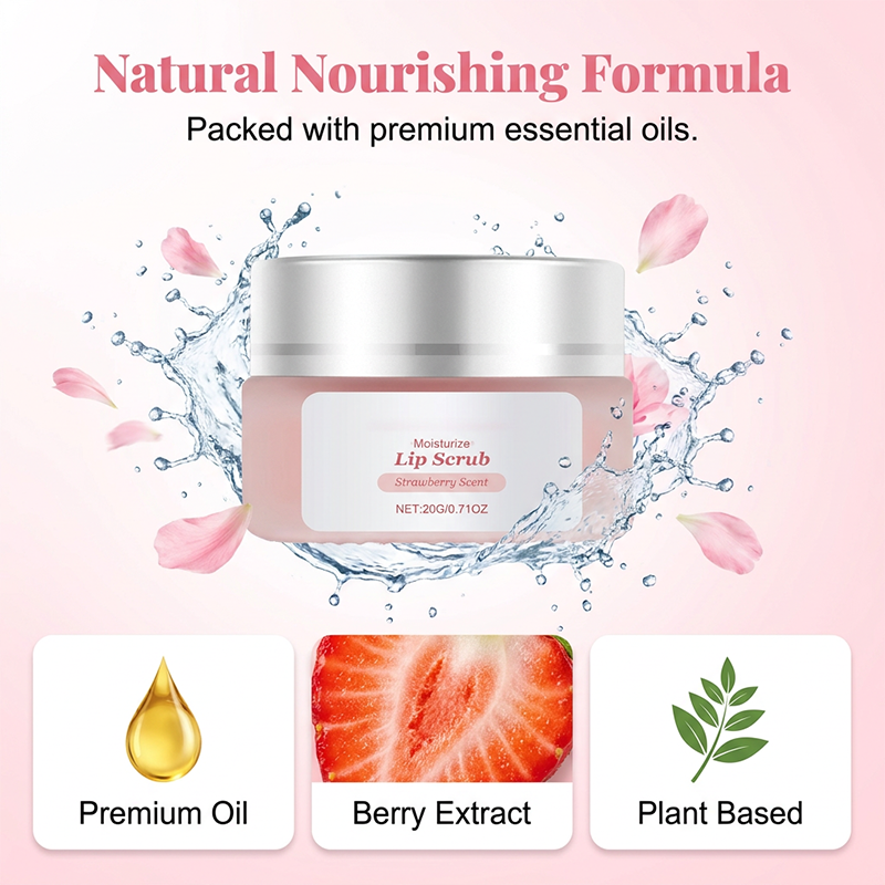 Gentle Exfoliating Strawberry Lip Scrub