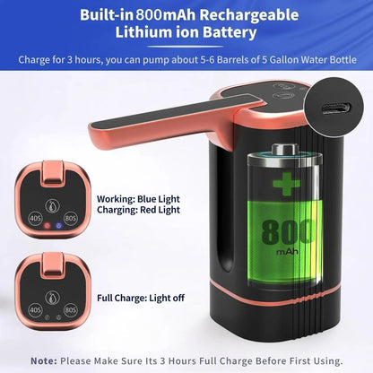 🚰 LIMITED-TIME 50% OFF! 💥 Automatic Dispenser Pump – Rechargeable, Foldable Spout, Universal Fit ✨