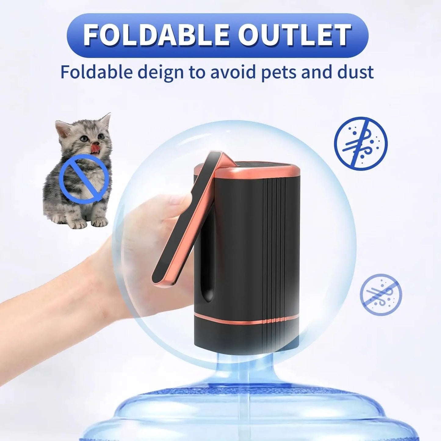 🚰 LIMITED-TIME 50% OFF! 💥 Automatic Dispenser Pump – Rechargeable, Foldable Spout, Universal Fit ✨