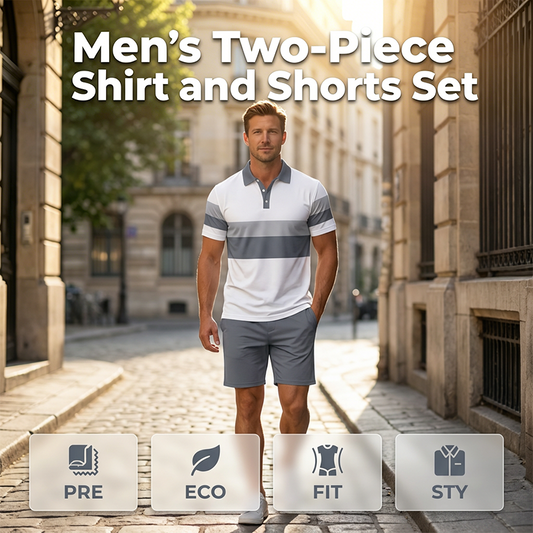 ☀️ 50% Off  Men's Two-Piece Shirt and Shorts Set – Summer Special
