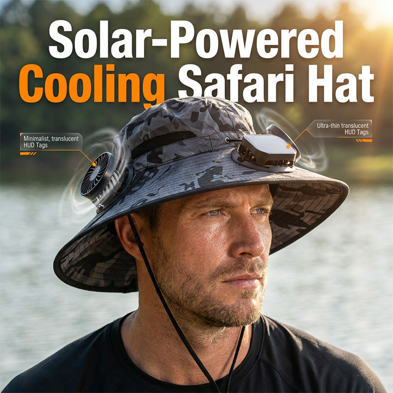 Summer Cooling Solar Fan Bucket Hat