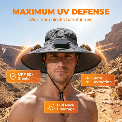 Summer Cooling Solar Fan Bucket Hat