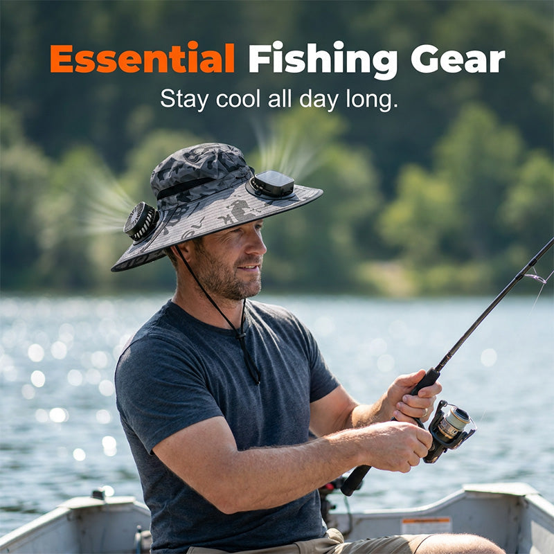 Summer Cooling Solar Fan Bucket Hat